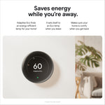 Google Nest Learning Thermostat Gen 4, Polished Obsidian