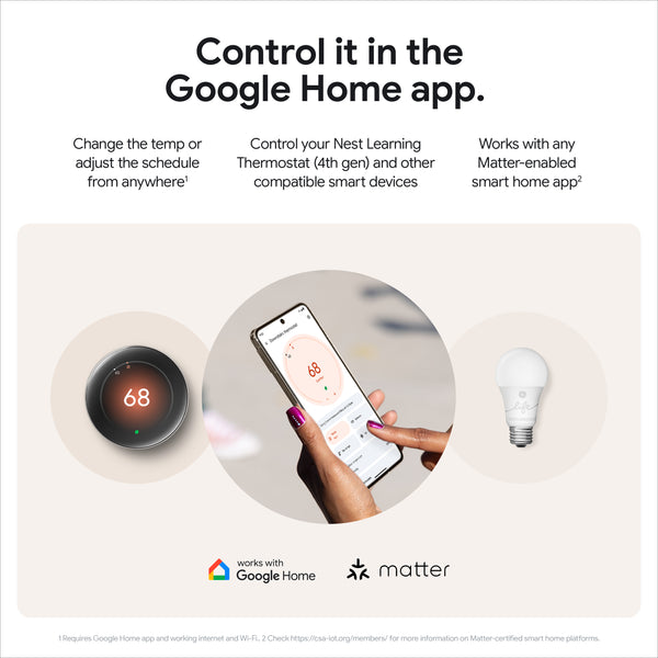 Google Nest Learning Thermostat Gen 4, Polished Obsidian