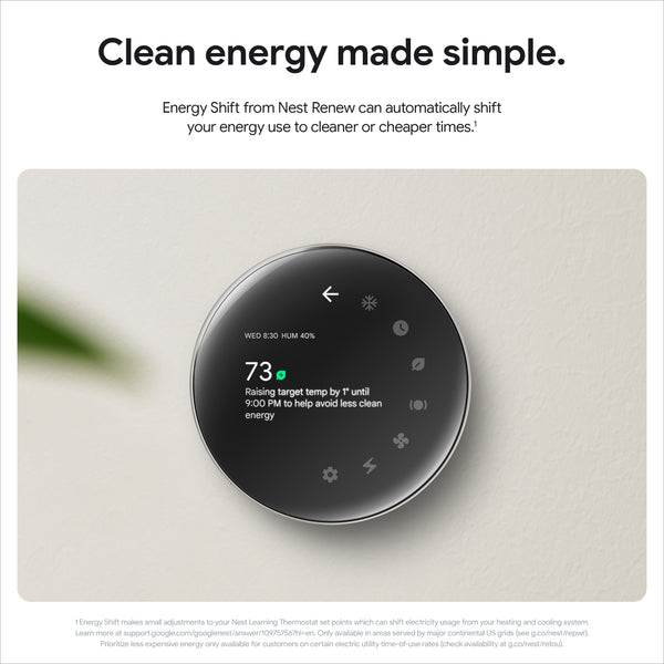 Google Nest Learning Thermostat Gen 4, Polished Obsidian